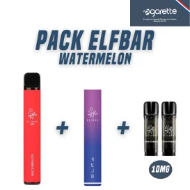 Pack Elf Bar 600 + Elfa pro + Cartouche Watermelon 10 mg
