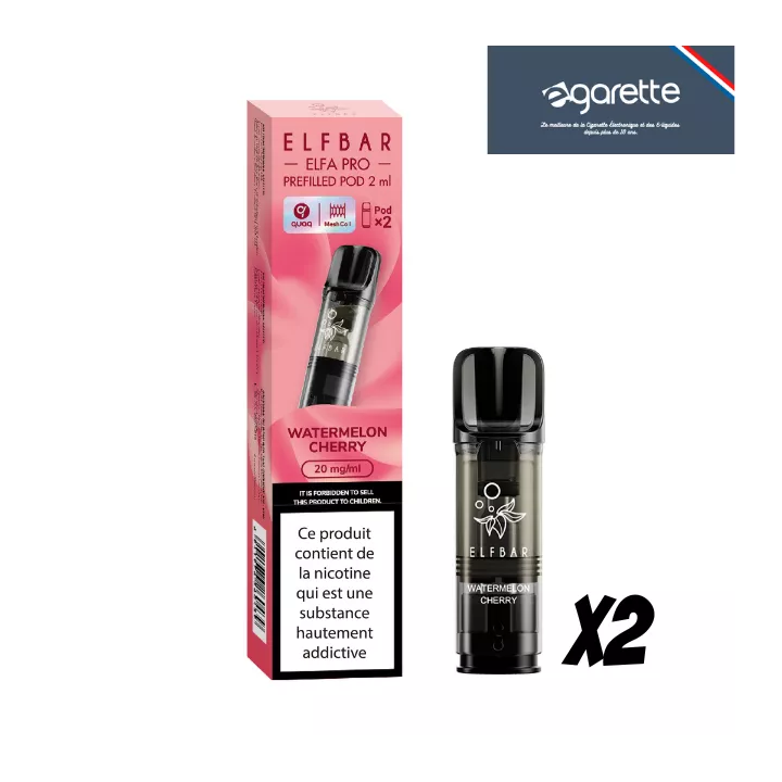 Cartouche puff Cerise Past&egrave;que Elfa Pro Elfbar  - Pack de 2