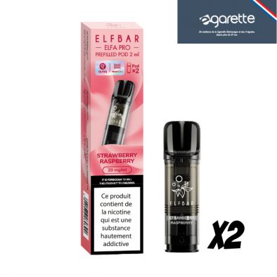 Cartouche Elfa pro pods Fraise Framboise par 2 0