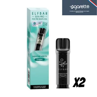 Cartouche Elfa pro pods Menthe Verte par 2 0