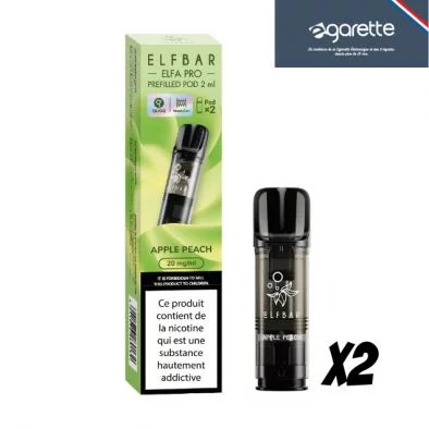 Cartouche Elfa pro pods Pomme pêche par 2 0