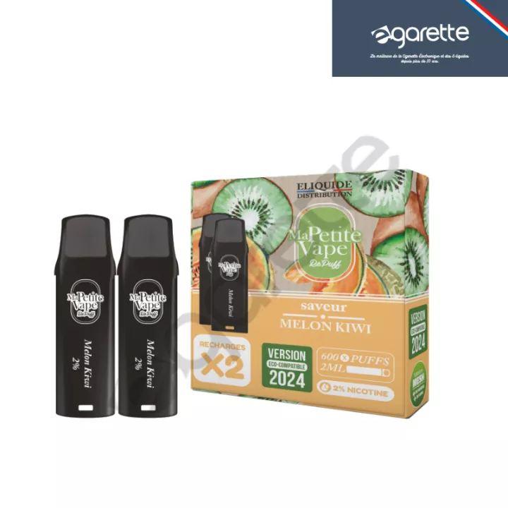 Cartouche puff Melon Kiwi Re Puff Ma Petite Vape  - Pack de 2