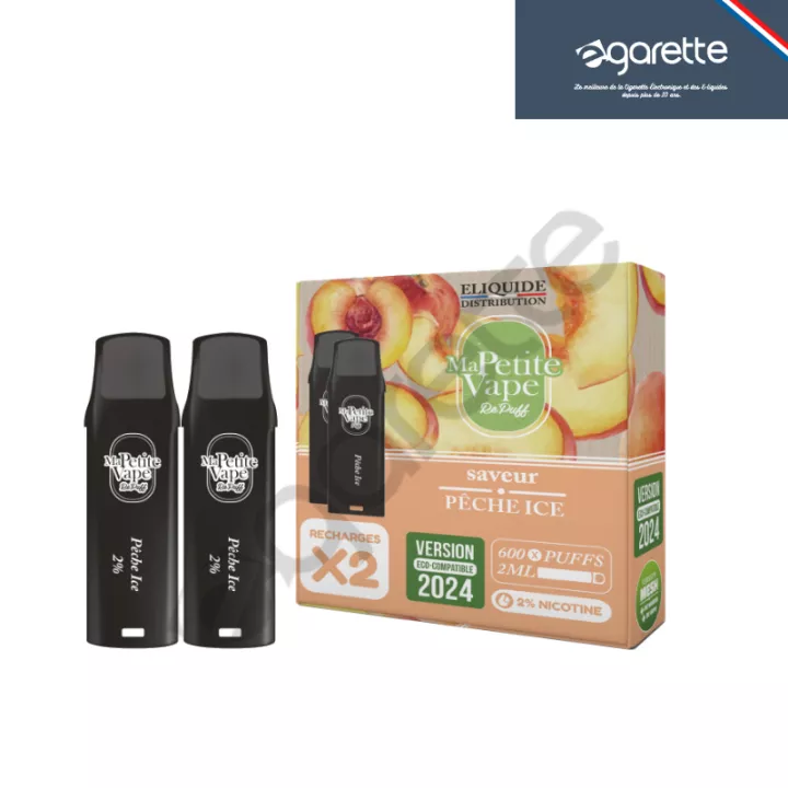 Patrone puff P&ecirc;che Ice Re Puff Ma Petite Vape - 2er Pack