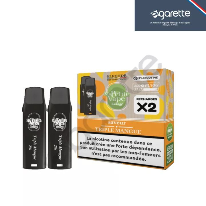 Cartouche puff Triple Mangue Re Puff Ma Petite Vape  - Pack de 2