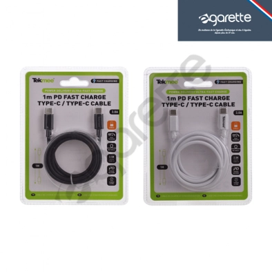Cable USB Type C vers Type C 3A/1M Tekmee 2