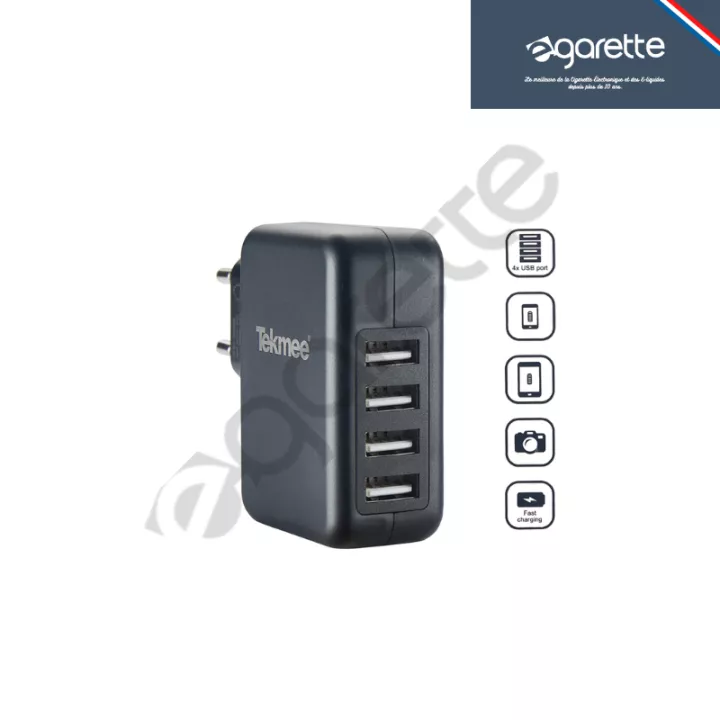 Prise Secteur 4 Ports USB 4,8 A &ndash; Tekmee