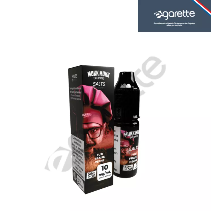 E-Liquid mit Nikotinsalz Fuji Fraise P&ecirc;che Mukk Mukk - Alfaliquid