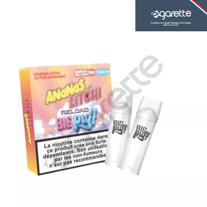 Cartouche puff Ananas Litchi Big Puff Reload - Pack de 2