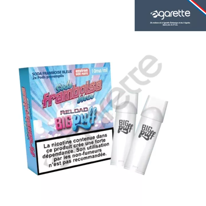 Cartouche puff Soda Framboise Bleue Big Puff Reload - Pack de 2