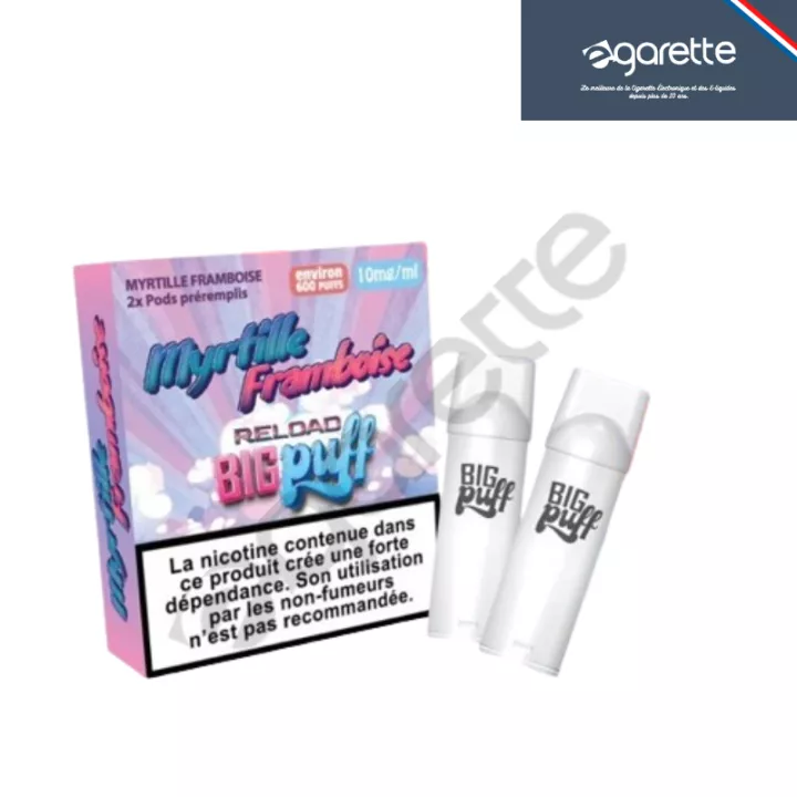 Cartouche puff Myrtille Framboise Big Puff Reload - Pack de 2