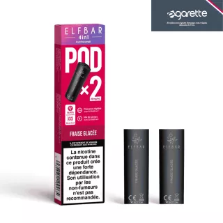Cartouche Puff 4 en 1 Fraise Glac&eacute;e Par 2 - Elf Bar