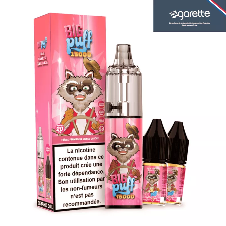 Puff-Hybride Fraise Framboise Cerise Glac&eacute;e - Tornado 15000 - Big Puff