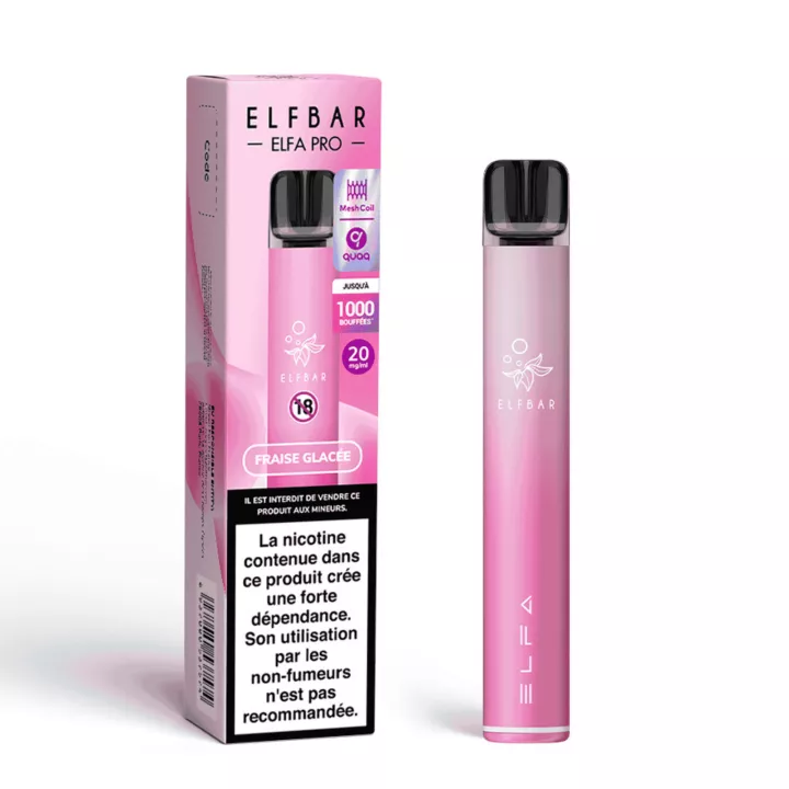 Puff rechargeable Elfa Pro &bull; Fraise glac&eacute;e |E-Garette