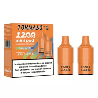 Patrone Puff Fraise Glac&eacute;e Tornado Mini 1200 - Par 2 - FUMOT