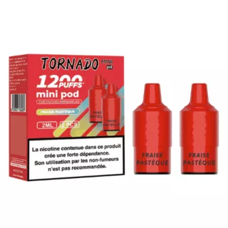 Patrone Puff Fraise Past&egrave;que Tornado Mini 1200 - Par 2 - FUMOT