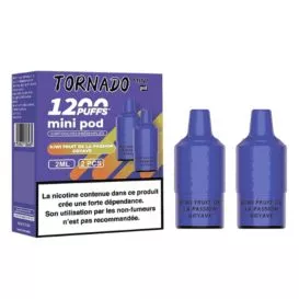 Patrone Puff Kiwi Fruit de la Passion Goyave Tornado Mini 1200 - Par 2 - FUMOT