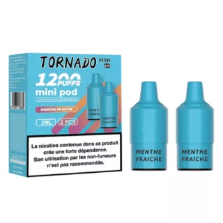 Patrone Puff Menthe Fra&icirc;che Tornado Mini 1200 - Par 2 - FUMOT