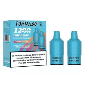 Cartouche Puff Menthe Fraîche Tornado Mini 1200 - Par 2 - FUMOT