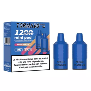 Patrone Puff P&ecirc;che Mangue Tornado Mini 1200 - Par 2 - FUMOT