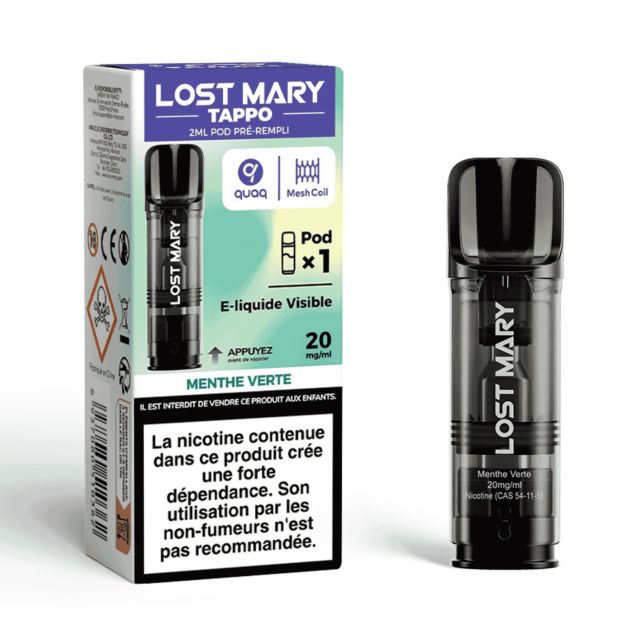 Cartouche puff Menthe Verte Tappo Air Lost Mary Cartouche puff Menthe Verte Tappo Air Lost Mary