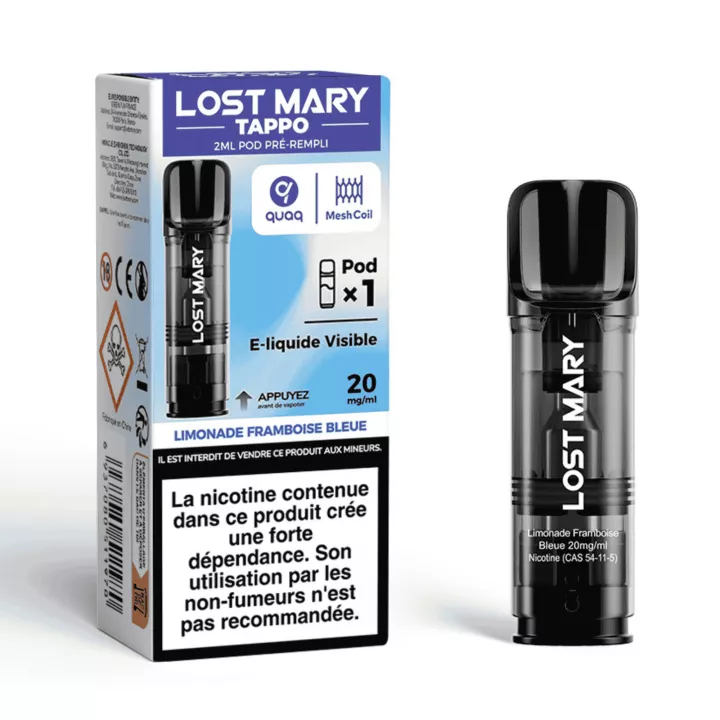 Patrone Tappo Air Geschmack Limonade Himbeere Blau 20mg/ml - Lost Mary