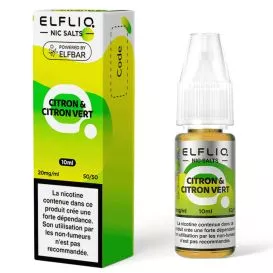 E-Liquide Sels de Nicotine Citron & Citron Vert - Elfliq - 10ml - Elf Bar