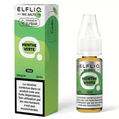 E-Liquide Sels de Nicotine Menthe Verte - Elfliq - 10ml - Elf Bar 0