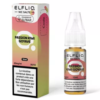 E-Liquide Sels de Nicotine Passion Kiwi Goyave - Elfliq - 10ml - Elf Bar