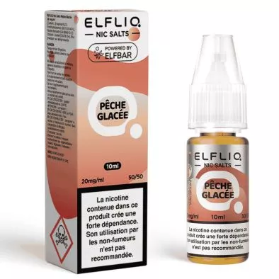 E-Liquide Sels de Nicotine Pêche Glacée - Elfliq - 10ml - Elf Bar 0