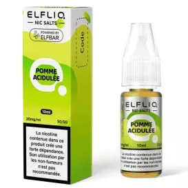 E-Liquide Sels de Nicotine Sour Apple - Elfliq - 10ml - Elf Bar