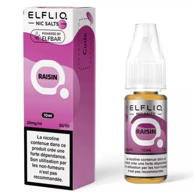 E-Liquid Sels de Nicotine Raisin - Elfliq - 10ml - Elf Bar 0