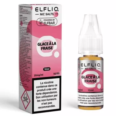 E-Liquide Sels de Nicotine Strawberry Ice Cream - Elfliq - 10ml - Elf Bar 0