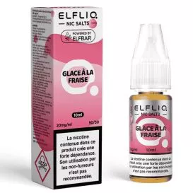 E-Liquide Sels de Nicotine Strawberry Ice Cream - Elfliq - 10ml - Elf Bar