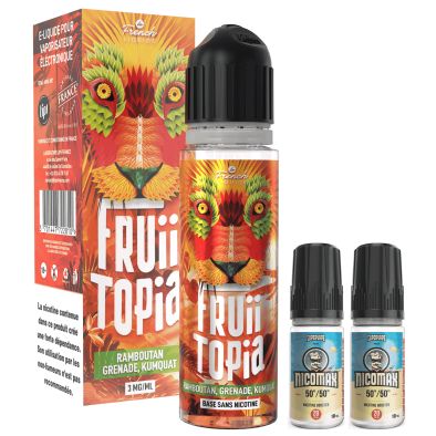 E-Liquide Ramboutan Grenade Kumquat - Fruiitopia - 60ml - Le French Liquide 0