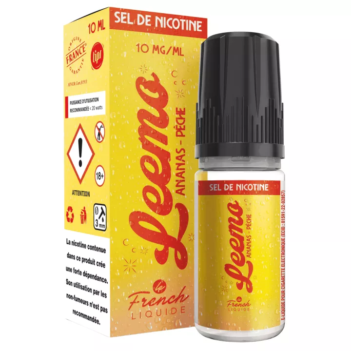 E-liquide au sel de nicotine Leemo Ananas P&ecirc;che - Le French Liquide