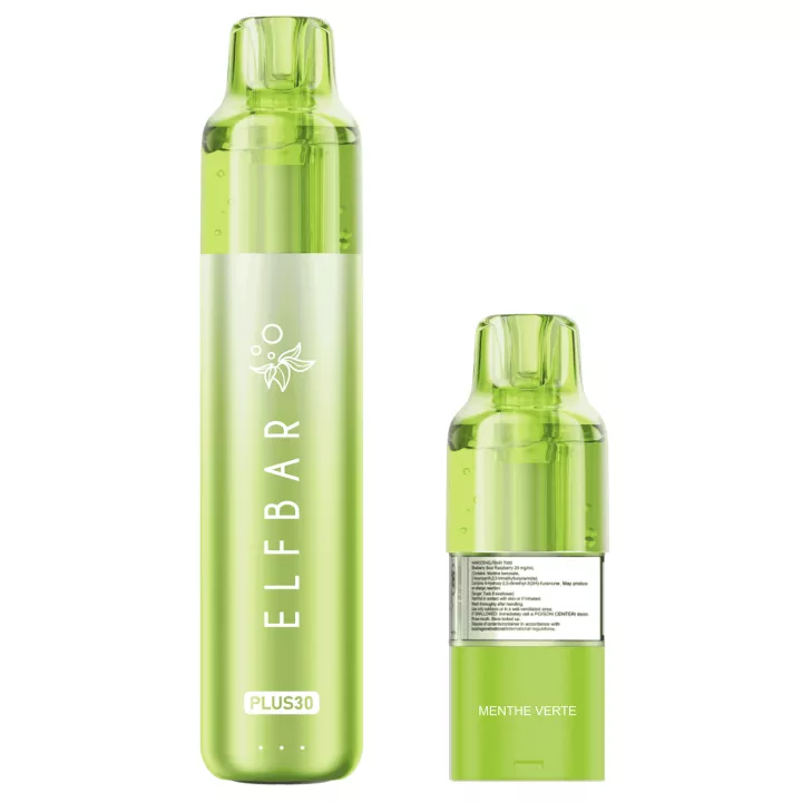 Puff ELFBAR Plus30 - Komplettpackung - Gr&uuml;ne Minze