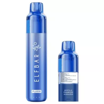 Puff cartouche Myrtille Framboise acidulées Plus30 - Elfbar 0