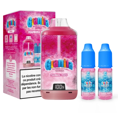 Puff Hybride Framboise Fraise 30K Big Puff - Granita - Alfaliquid 0