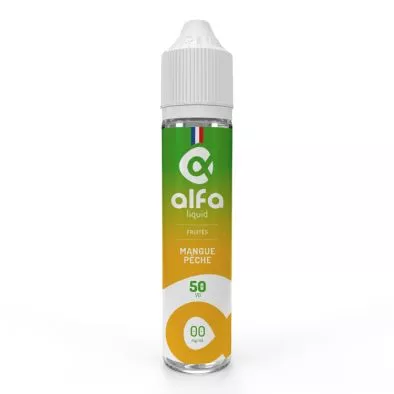 E-Liquide Mangue Pêche - Fruités - 50ml - Alfaliquid 0