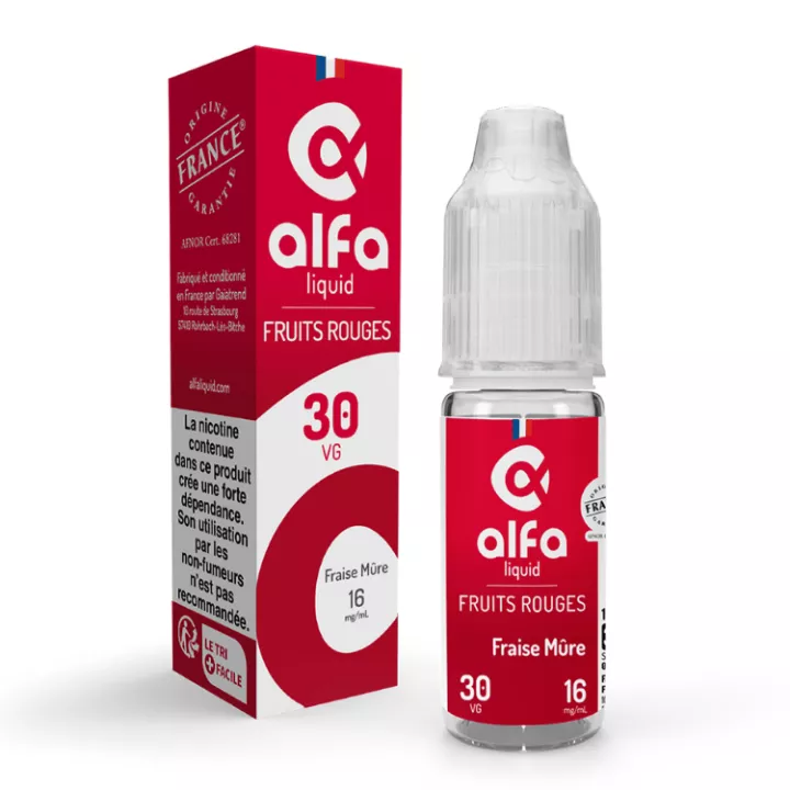E-Liquid Fraise M&ucirc;re 10 ml - Alfaliquid
