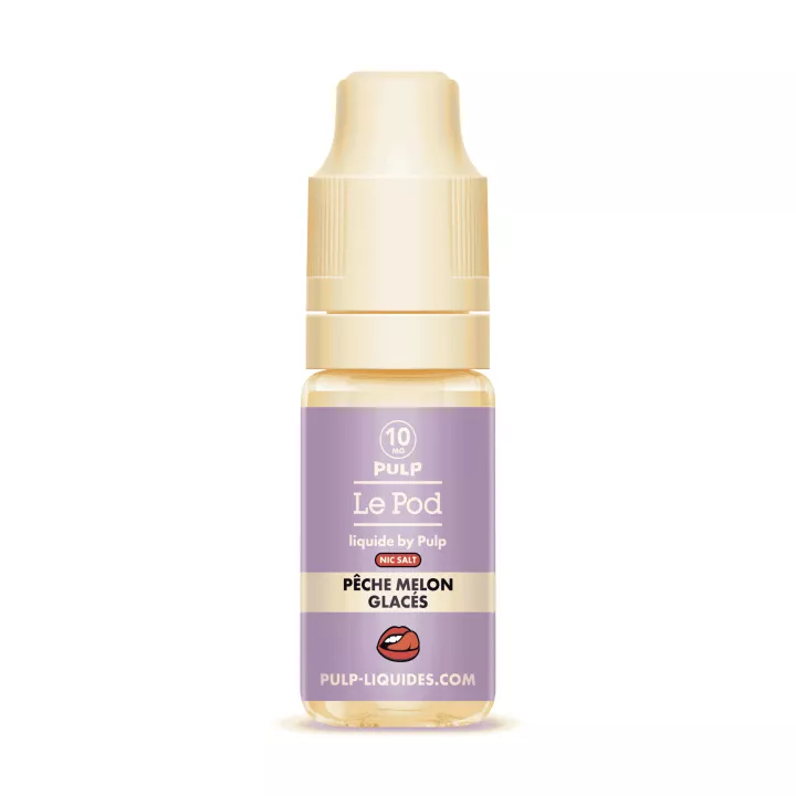 E-liquide au sel de nicotine Le Pod Liquide P&ecirc;che Melon Glac&eacute;s - Pulp