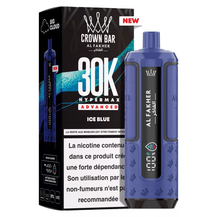 Puff Crown Bar Hyper Max 30K | Myrtille et Framboise bleue fra&icirc;che | Al Fakher