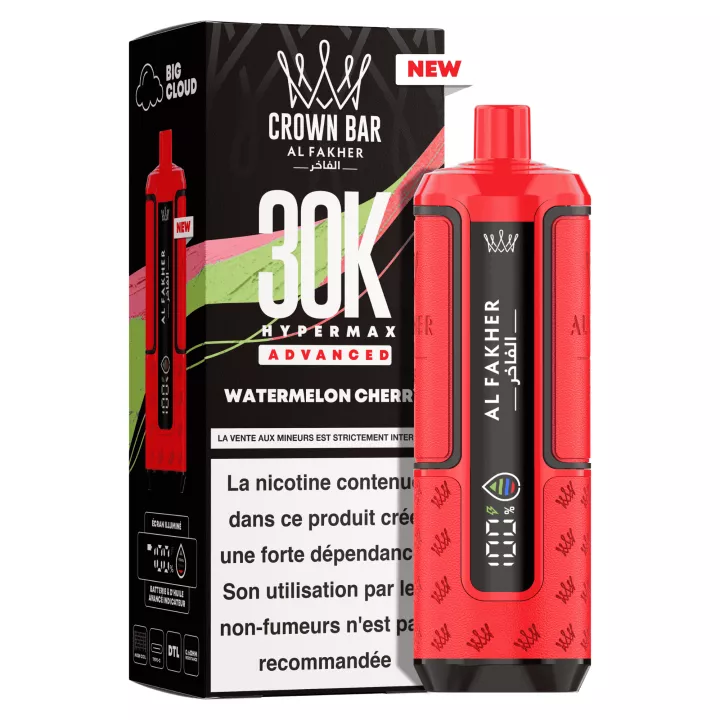 Puff Crown Bar Hyper Max 30K | Past&egrave;que Cerise | Al Fakher