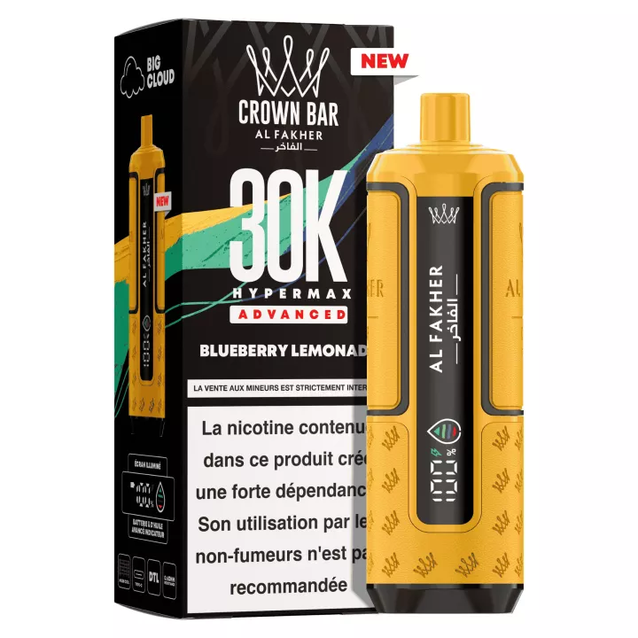 Puff Crown Bar Hyper Max 30K | Myrtille Limonade | Al Fakher