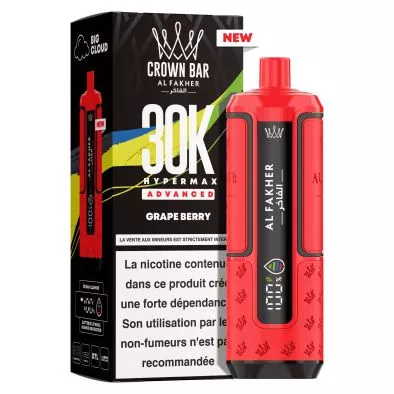 Puff Cartouche Grape Berry - Crown Bar Hyper Max Advanced 30K - Al Fakher 0