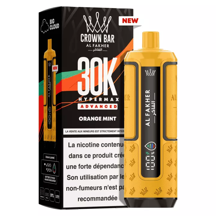 Puff Crown Bar Hyper Max 30K | Orange Menthe | Al Fakher