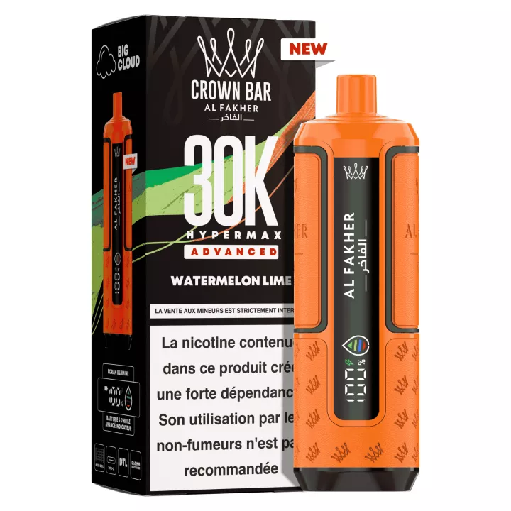 Puff Crown Bar Hyper Max 30K | Past&egrave;que Citron | Al Fakher