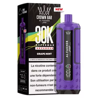 Puff Cartouche Grape Mint - Crown Bar Hyper Max Advanced 30K - Al Fakher 0