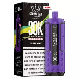 Puff Cartouche Grape Mint - Crown Bar Hyper Max Advanced 30K - Al Fakher