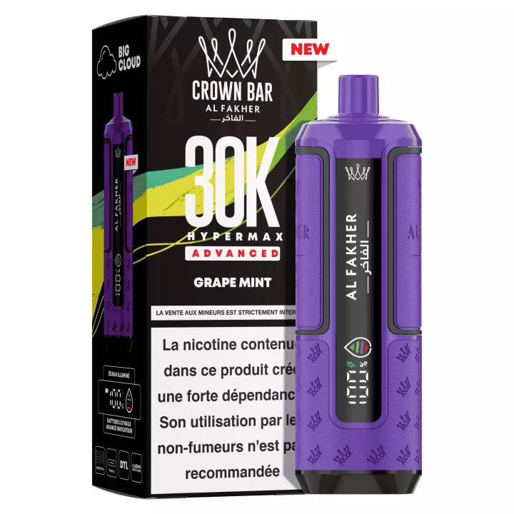 Puff Crown Bar Hyper Max 30K | Traube Minze | Al Fakher